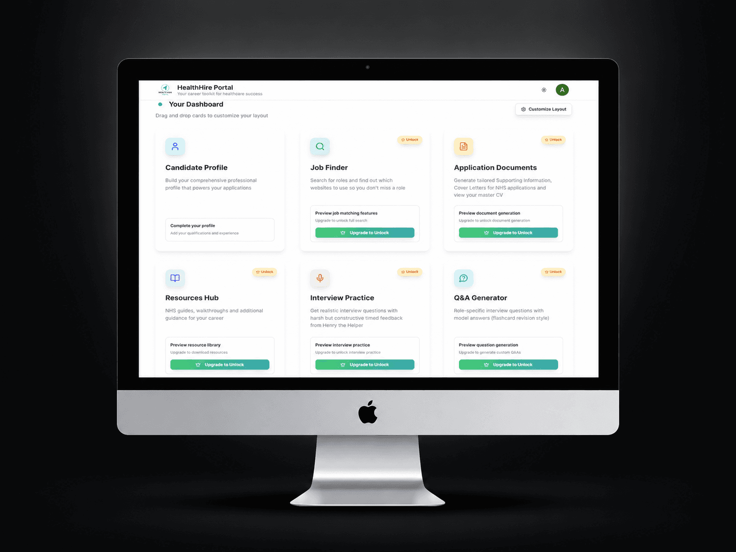 HealthHire Portal, Application documents — CV access, master CV updates and AI supporting information generation.