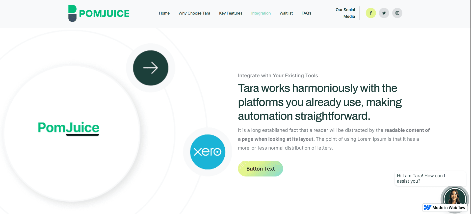 Tara AI, Homepage hero — 'Revolutionize Your Bookkeeping with Tara' positioning.