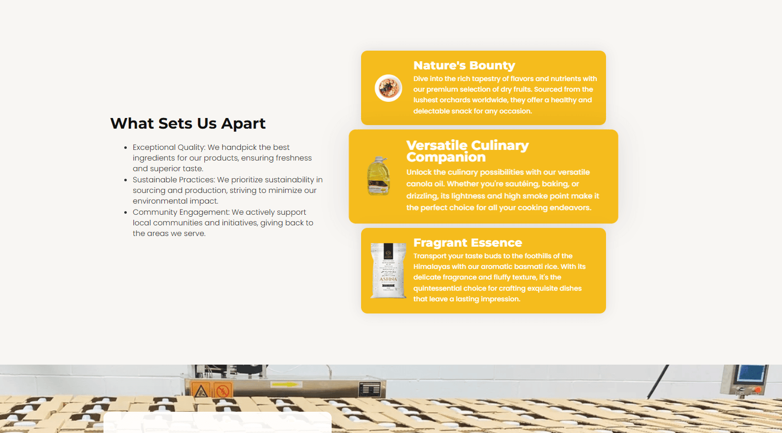 Ashna Foods, Organic produce catalogue — certified grains, pulses, and natural food lines.