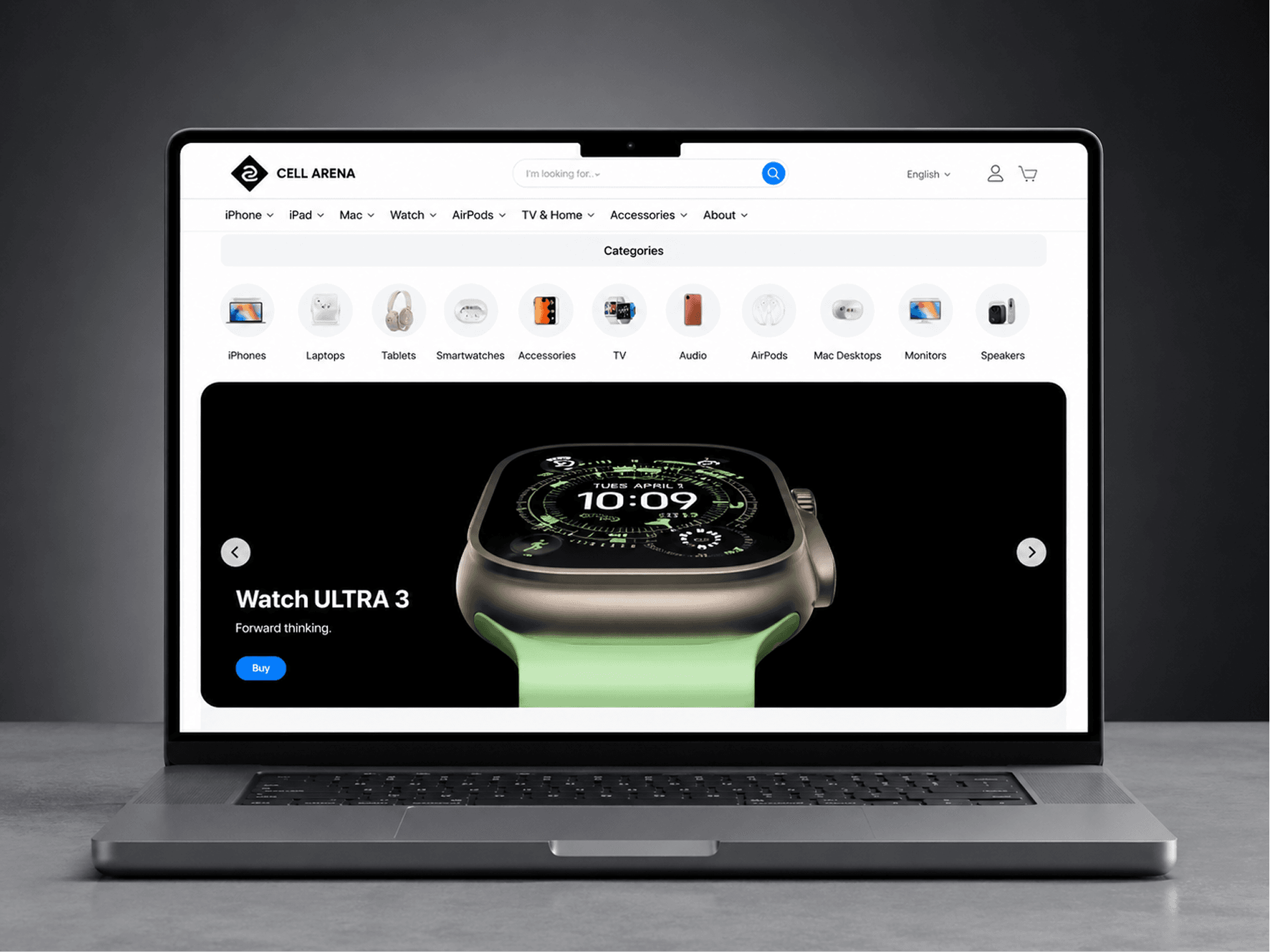 Cell Arena, A bilingual e-commerce platform for iPhone, Mac, Watch, AirPods, TV & Home and accessories, fast, EN/AR, ready for the in-store crowd.