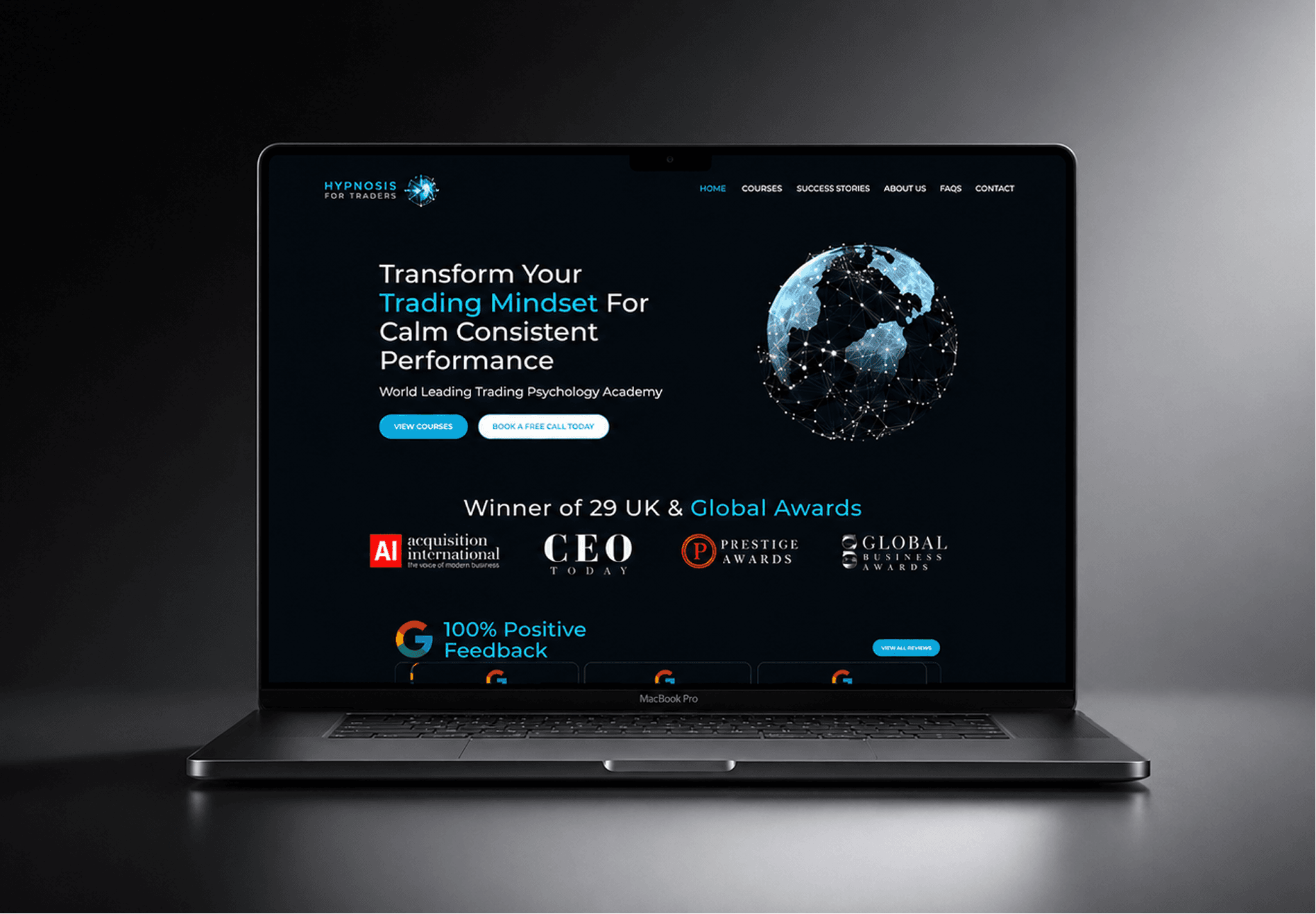 Hypnosis For Traders, A web platform for Louise Nonweiler's award-winning trading-psychology academy, courses, audio library and 1:1 booking.