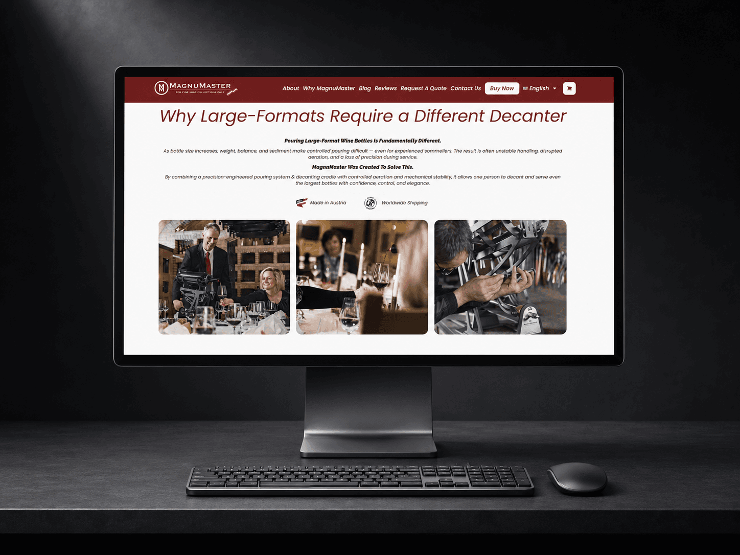 MagnuMaster, Story section — educational copy, trust cues and image-led explanation of the product use case.