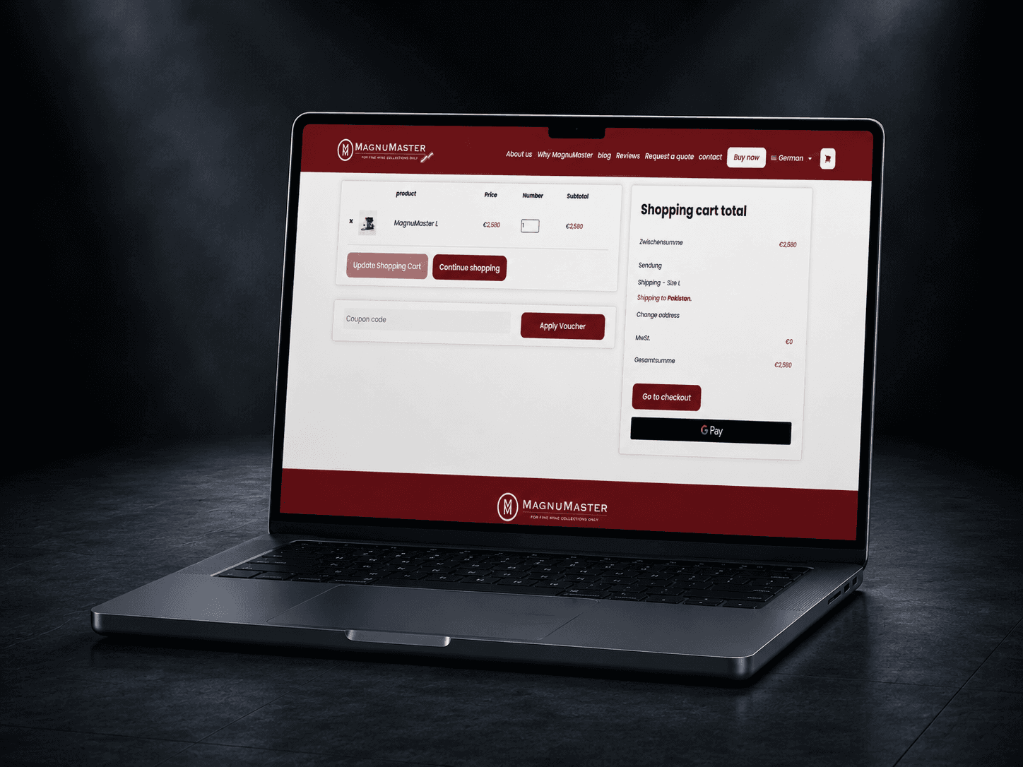 MagnuMaster, Ecommerce flow — WooCommerce product structure, checkout path and quote-driven conversion routes.