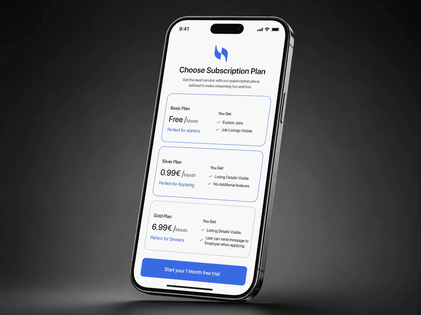 Jobly, Company plan — SaaS subscription.