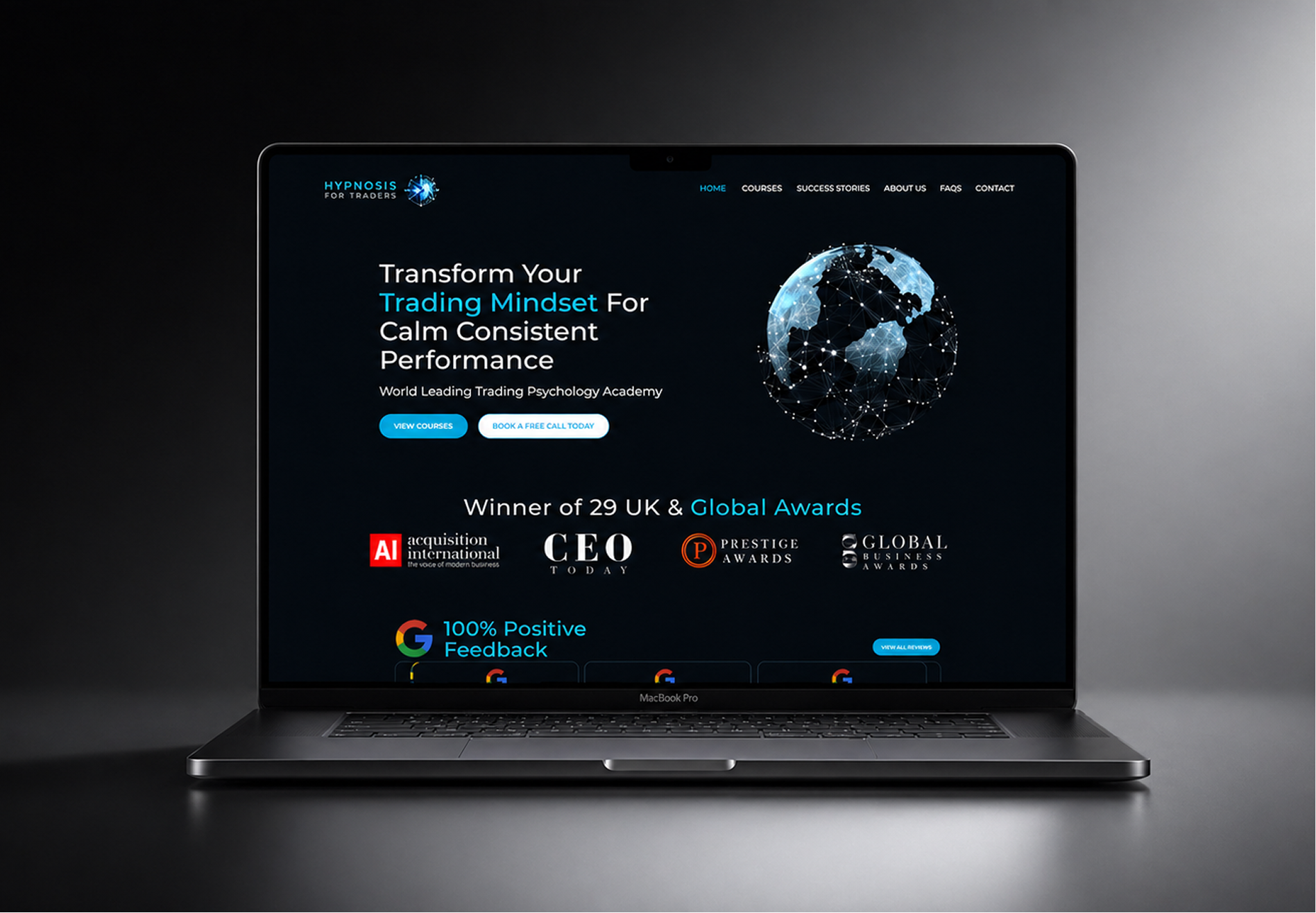 Hypnosis For Traders, A web platform for Louise Nonweiler's award-winning trading-psychology academy, courses, audio library and 1:1 booking.